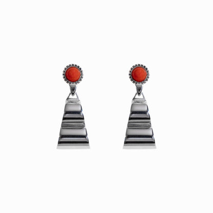 Orecchini Gradus con corallo