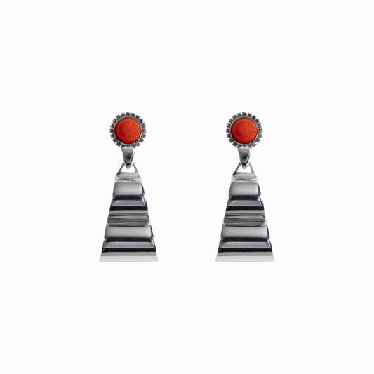 Orecchini Gradus con corallo